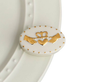 Nora Fleming Mini: LIVE LAUGH LOVE (Loyalty, Friendship, Love Claddagh)